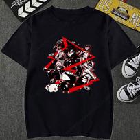 Camisetas Persona 3 4 5 Joker Gaming Shirt Video Games P5ona Graphic T Shirts Igor Tarot Morgana Izanagi Harajuku Polyester Tee 4XL black