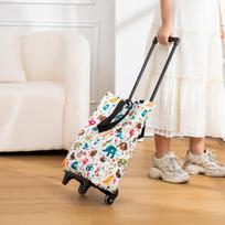 Sulankstomas pirkinių vežimėlis, neperšlampamas vežimėlis namų naudojimui ir kelionėms lauke beige
