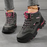 Moteriški Batai Atsparūs Vandeniui Lauko Žygio Batai Moteriški Saugos Darbo Batai Sportbačiai Ėjimui Neslystantys Aulinukai Botas 35 gray