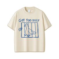 Per kvaila žąsis Juokingas Mėmės Grafinis Marškinėlis Unisex Unisex Laisvalaikio Medvilninis Trumpomis Rankovėmis Per dideli Marškinėliai Streetwear Unisex S white