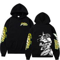 Anime JoJo Bizarre Adventure STEEL BALL RUN Gyro Zeppeli Hoodies Men's Clothing Fashion Hooded Sweatshirts Long Sleeve Pullover L black