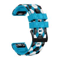 22 26mm Quick Fit Watchbands For Garmin Fenix 6 6X Pro 7 7X 5X 5 Plus 3HR Silicone Easyfit Wrist Band Football Pattern Strap 22mm Fenix 5 5Plus blue