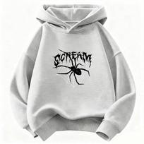 Vintažinis voro dizaino džemperis su gobtuvu Vaikams Vaikų džemperis Mielas Hip Hop stiliaus džemperis su gobtuvu Berniukams Mergaitėms Rudens Žiemos Laisvalaikio džemperiai su gobtuvu 140 white