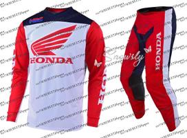2026 Honda Off Road Motociklo Drabužiai Motokroso Džersis Ilgomis Rankovėmis ir Kelnės Rinkinys MX Įrangos Rinkinys Keturračio Purvo Dviratininko Kostiumas Kvėpuojantis TV7 2XL