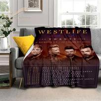 Westlife Mesti pledas Muzikos grupės dovana Lovatiesė Namų dekoracija Dangalas mano meilei Gerbėjams Suaugusiems langeliais Minkštas Airija Pliušinis Size: 100*150cm, Weight: 280 GSM