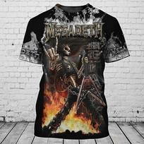 New Rock Band Megadeth Tour 3D Print T-shirt Men Women Fashion Hip Hop Oversized Short Sleeve Tops Tees Kids Clothing Apparel 6XL gray
