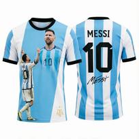 Messi 10 Goat Football Jersey, Short Sleeve T-shirt for Fans S black