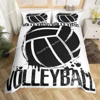 Volleyball Duvet Cover Set Ball Bedding Set for Boys Teens Bedroom Decor Comforter Cover Quilt Cover 200x200cm black