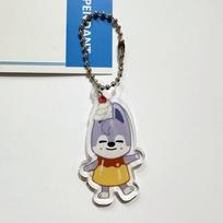 Stray Kids SKZOO Pudding Series Acrylic Keychain Cute Cartoon Animal Character Ball Chain Bag Pendant Fan Merchandise Gift for STAY 1 gray