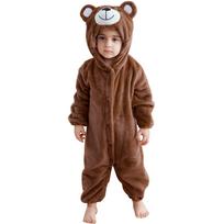 Infant Baby Flannel Animal Warm Romper for Crawling 100 ruda