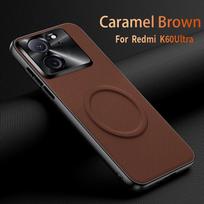 Dėklas Xiaomi 13T Pro Mi 13 T 13TPro 5G, su MagSafe magnetiniu, matiniu, smulkiagrūdės odos apvalkalu, metaliniu objektyvo rėmelio apsauginiu buferiu Xiaomi 13T ruda