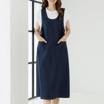 Dedra Linen Dress Opd3111 navy/FREE white