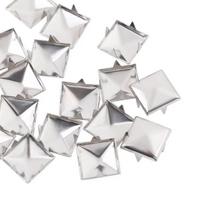 6/8/10/12 mm Quality Metal Spikes Spots Nailhead Silver Pyramid Shape DIY Studs Square Rivets Garment Supplies Sewing Decor 6mm white