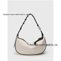 2026 Summer Women's Crescent Moon Crossbody Bag: Lazy Oval Shoulder & Underarm Handbag Size: 34X8.5X12 white