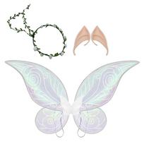 Adults & Girls Fairy Costume Set Princess Angel Wings  for Halloween Cosplay Party Christmas Gift white