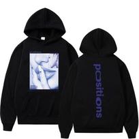 Ariana Grande Positions Album Retro Graphichoodie Men Women Aesthetic Trendy Pullover Long-Sleeved Oversized Casual Sweatshirt 2XL juoda