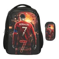 Trip Roomy Knapsack L-Lamin Yamal Students Youth Football Star School Tote with Front Pocket Rucksack Sports Backpack brown
