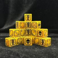 Warhammer 40K Custodes kauliukai su Žaibo Erelio simboliu 15 pieces in metal box