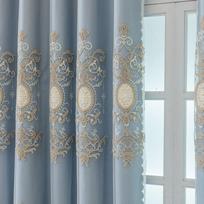 Europos Dvigubo Sluoksnio 100% Tamsinantys Žakardiniai Užuolaidos - Svetainės & Miegamojo Izoliuotas Dizainas 0.9m Width x 2.4m Height - Single Panel