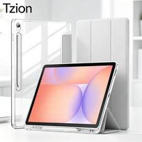 For Samsung Galaxy Tab S10 Lite/S10 FE/S9 FE/S9 10.9'' 11'', Tablet Case Flip Smart Cover with Clear Back Shell, Auto Wake/Sleep