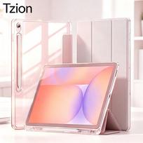 For Samsung Galaxy Tab S10 Lite/S10 FE/S9 FE/S9 10.9'' 11'', Tablet Case Flip Smart Cover with Clear Back Shell, Auto Wake/Sleep