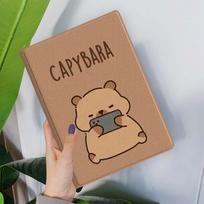 Animacinis Kapibara Buble Tea Dėklas Samsung Galaxy Tab S11 S10 S9 S8 S7 S6 A11 A9 A8 A7 10.5 10.4 Lite FE Plus Colių Planšetiniam Kompiuteriui Galaxy Tab S6 Lite