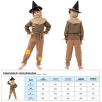 Šiaudinuko Cosplay Kostiumas Vaikams - Ozo Stebukladario Helovino Apranga Small kaip parodyta spalva