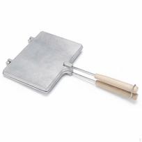 NonElectric Sandwich Maker MultiFunctional Stovetop Locking Handle DoubleSided Silver Beech Handle white