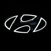 5D LED Automobilio Priekinis Galinis Emblemos Lipdukas Hyundai IX35 I30 VERNA Elantra ACCENT MDS2 SONATA TUCSON SANTAFE GENESIS COUPE Ženklelio Šviesa 14.5cmX7.2cm balta