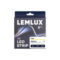 LED juosta, 5m ritė, 12Vdc, 11W/m, COB 480LED/m, geltona, IP20, 180°