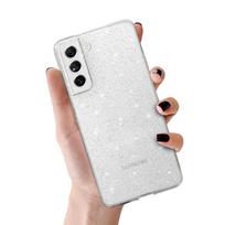 Apsauginis dėklas Crystal Glitter, skirtas Samsung Galaxy S21 FE sidabriniam
