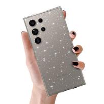 Apsauginis dėklas Crystal Glitter skirtas Samsung Galaxy S23 Ultra sidabrinis