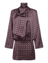 Topshop - Tscelly Satin High Scarf Mini Dress Wvn - Trumpa suknelė - Burgundiška splava