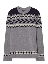 Lexington Clothing - Fair Isle Sweater - Megztinis - Pilka