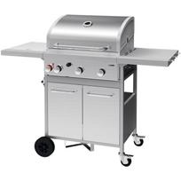 Lund dujų grilis 99654, 12.8kW, 53x40cm, 4 degikliai, ketaus grotelės, termometras, 37mbar, 931g/h, ratukai
