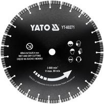 Yato Deimantinis pjovimo diskas YT-60271, 400mm, 3800 min⁻¹, 80 m/s, 25.4mm, 3.4mm, 12mm, plienas 65Mn, sausam ir šlapiam pjovimui