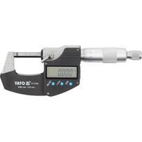 Yato skaitmeninis išorinis mikrometras YT-72306, 0-25 mm, 0.001 mm, LCD ekranas, GCr15, 1.55V SR44 baterija, 5-40 °C