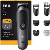 Braun AIO5520 plaukų ir barzdos kirpimo mašinėlė, 7-in-1, 14 ilgio pakopų, 0.5-21mm, 120min, Li-Ion, vandeniui atspari