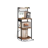 Virtuvės lentyna VASAGLE KKS013KD02, 4 pakopų, ruda/juoda, 45 × 140 × 40 cm