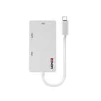Adapteris - LINDY USB Type C Triple Display Converter HDMI DVI VGA 3840x2160