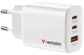 Verbatim Essentials travel charger | 65W | GaN | USB-C | white
