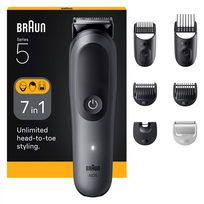 Braun 7-in-1 Grooming Kit | All-in-One Kit Series 5 AIO5520 | Cordless | Number of length steps 14 | Black|AIO5520