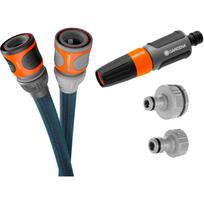 GARDENA textile hose Liano Xtreme 1/2, 15 meter set (dark grey/orange, model 2023, incl. cleaning syringe, 2 tap connectors)
