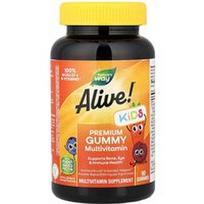 Nature's Way, Alive!® Kids, aukščiausios kokybės guminukų multivitaminai su vyšnių, vynuogių ir apelsinų skoniu, 90 guminukų
