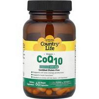 Country Life, Veganiškas kofermentas Q10, 100 mg, 60 veganiškų kapsulių
