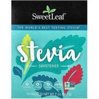 SweetLeaf Stevia, Stevijos saldiklis, 70 pakelių, po 0.028 uncijos (0.8 g)