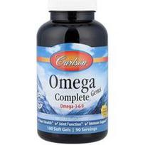 Carlson, Omega Complete Gems, Omega-3-6-9, Natūrali citrina, 180 minkštų gelių