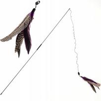 BIRD ilga XXL meškerė katėms – žaislas su tikromis plunksnomis, 190 cm