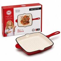 Ketinė grilio keptuvė MG Home Immortale, emaliuotas ketus, 26 cm, indukcinei ir dujinei viryklei
