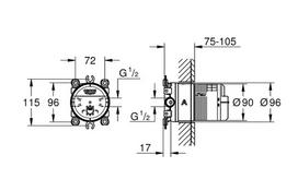 Potinkinė 2-jų srovių lietaus galvos dalis Rainshower Universal 1/2"